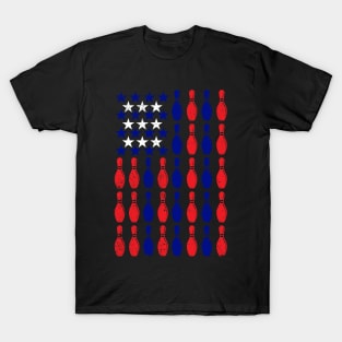 American Flag Bowling Bowler Bowling Team T-Shirt